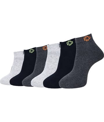 Dollar Cotton Blend Men's Self Design Dark Grey Ankle Length Socks ( Pack of 3 )