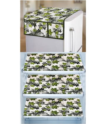 E-Retailer Set of 4 PVC Green Fridge Top Cover