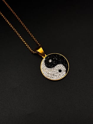 Ying Yang Elegance Pendant Necklace-With chain