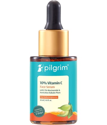 Pilgrim 10% Vitamin C Face Serum For Daily Brightness for All Skin Type, 30ml (Pack of 1)
