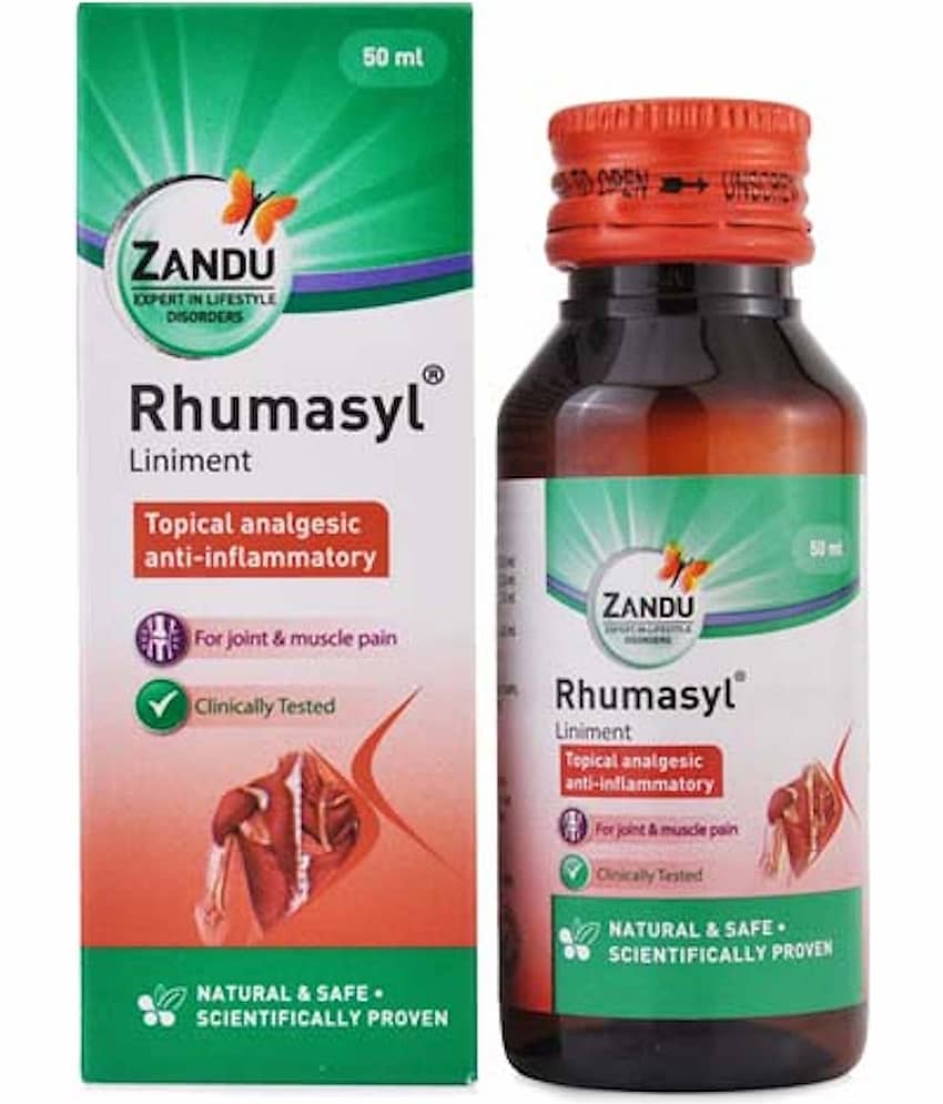 Zandu Rhumasyl Liniment Oil for Joint & Muscle Pain 50 ml each (Pack of 3)