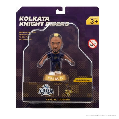 Chanak Cricket Icons Action Figure Andre Russell Kolkata Knight Riders Collectible Miniature, IPL Edition 360° Rotatable Head, KKR Cricket Player for Fans & Kids, Perfect Gift & Collectors Pack of 1