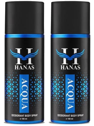 HANAS Acqua Deodorant Spray for Men 300 ml ( Pack of 2 )