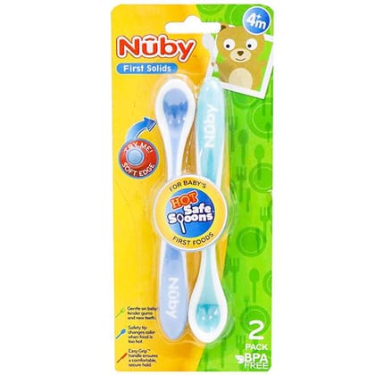 Nuby Baby Hot Safe Spoons 2pcs-5277 - Baby Spoons / 4m+