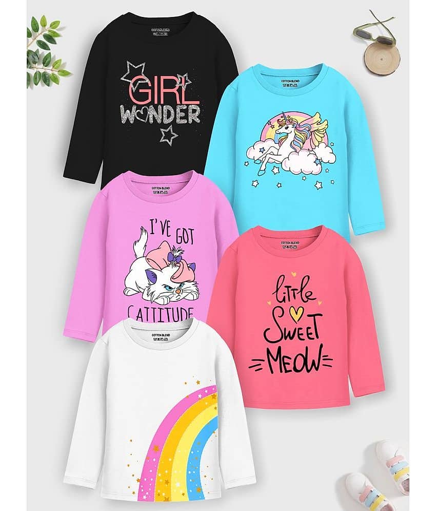 Trampoline Pack of 5 Girls Cotton T-Shirt ( Multicolor3 )