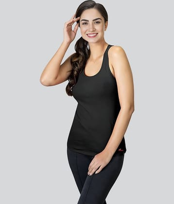 Renox Pack of 1 Cotton Lycra Tank Top ( Black )