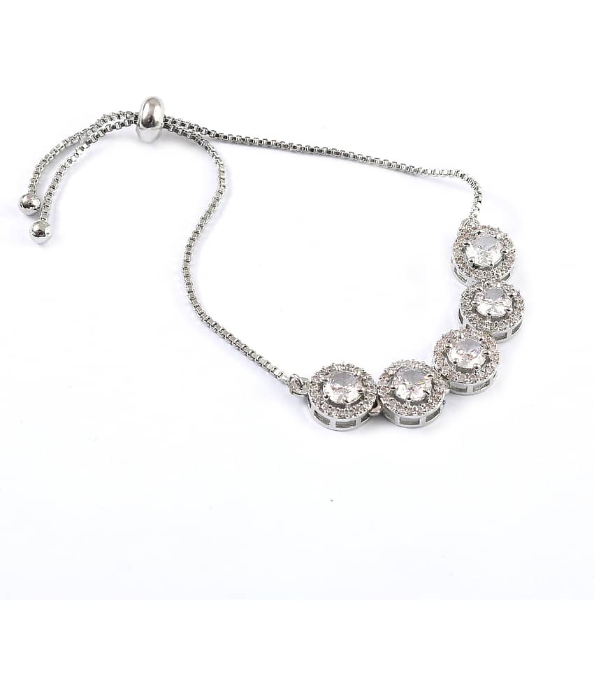 Jewar Mandi - Silver Bracelet ( Pack of 1 )