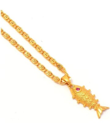 Jewar Mandi New Design Gold Plated Locket/Pendant with Link Chain Daily use for Men, Women & Girls, Boys