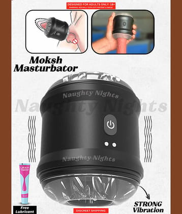 Male Blowjob Discreet Masturbator Cup- Low Noise Skin Friendly with 10 Strong Vibration Modes Silicone Masturbator by Naughty Nights