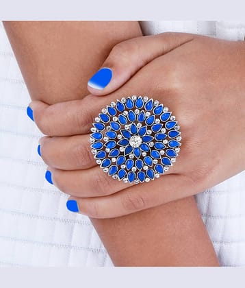 Traditional Look  Silver Tone  Adjustable Designe Finger Ring For Women And Girl