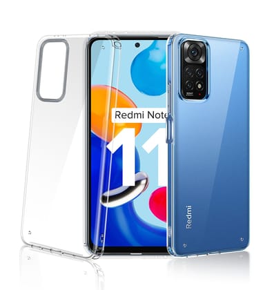 Ice Crystal Series Hybrid Transparent PC Military Grade TPU Back Cover for Redmi Note 11, Redmi Note 11S, 6.43 inch, Crystal Clear