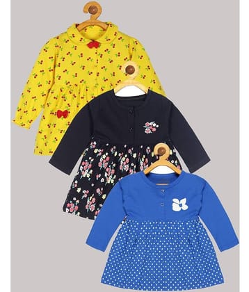 Babeezworld Pack of 3 Baby Girls Cotton Frock ( Multi )
