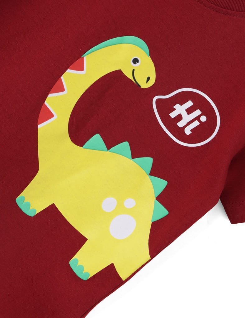 Luxurious Kids Boys T-Shirt Grey Heather Mélange / Winery Red, Soft Cotton, Ages 2-6 (2pcs pack)