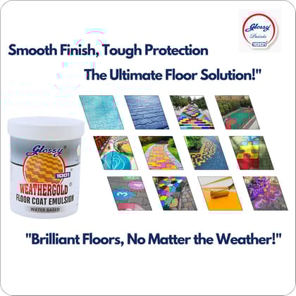 1001 Weathergold Floor Coat Emulsion - Breathable, Non-Slip, Anti-Fungal, UV & Abrasion Resistant Emulsion for Paver Blocks, Cement & Driveway Tiles - Long-Lasting, High Flexibility,