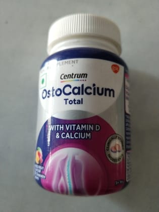 Gsk centrum ostocalcium total with vitamin d & mixed fruit flavour 30chewable tablets 