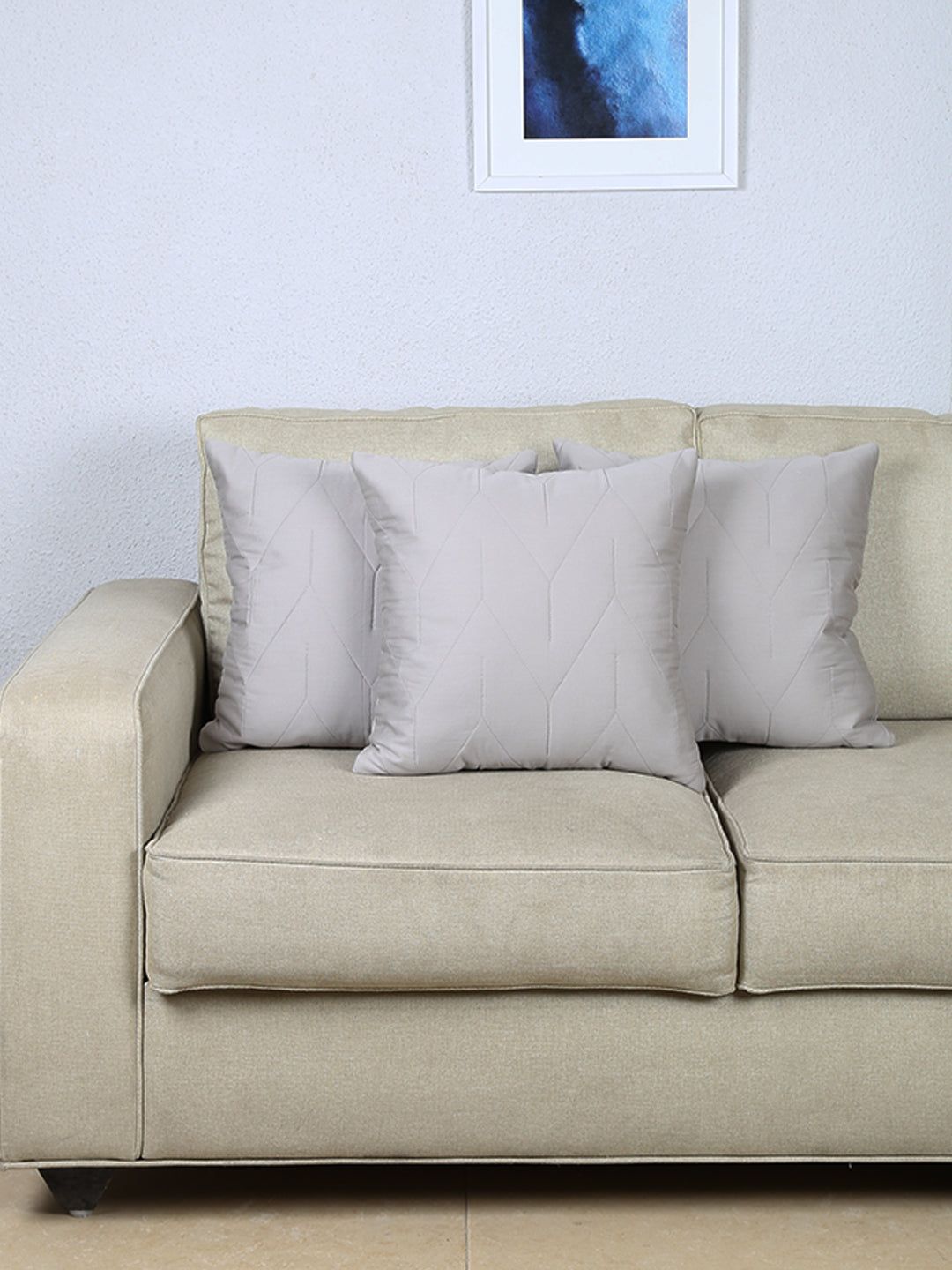 Dhanesh - Set Of 3 Cushion Covers (Grey) - Medium
