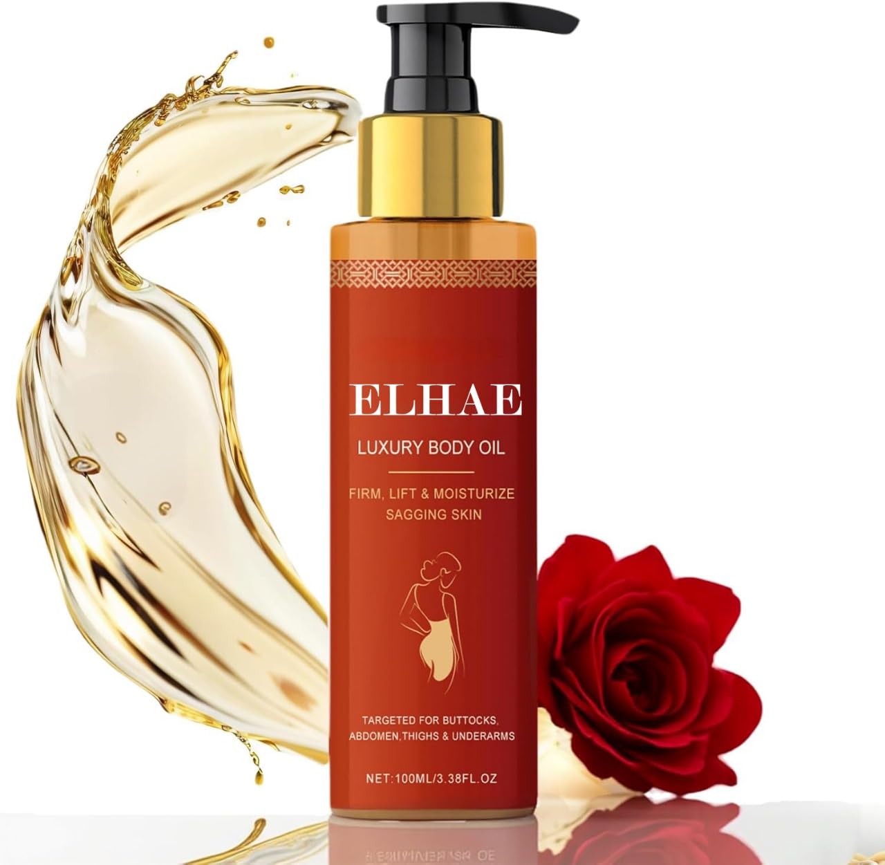 ELHAE Luxury Body Oil | Firming & Lifting Formula for Sagging Skin | 100ml | Moisturizes & Tightens | For Buttocks, Thighs, Abdomen & Underarms | Paraben-Free | Skin Nourishing Oil