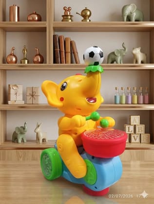 Musical Dancing Elephant Toy with Lights & Drum
