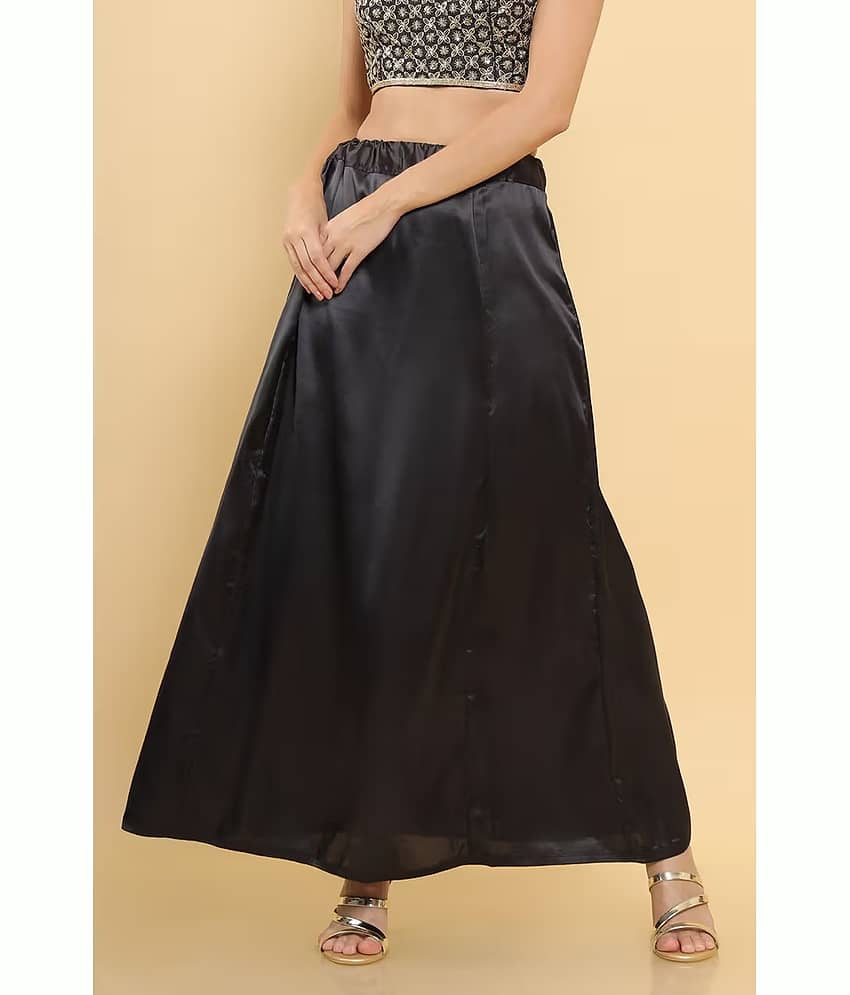kinu Black Satin Petticoat - Single