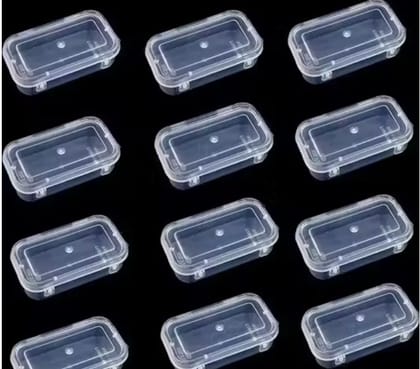 Small Containers Plastic Mini Box Clear Boxes With Lock Lid (Pack of 12) Transparent ((Size =9cm X 5cm X 3cm) Square 11NO Small Containers Plastic Mini Box Clear Boxes With Lock Lid (Pack of 12) Transparent ((Size =9cm X 5cm X 3cm) Square 11NO