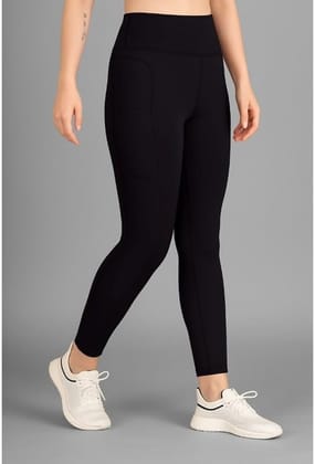 Women's Polyester Solid Ankle Length High Waisted Tights (Black, 2XL)-PID61842