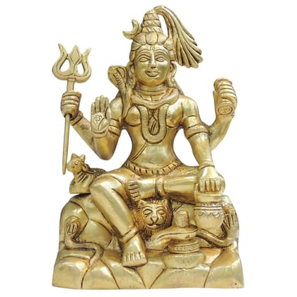 Traditional Brass Shiva God Murti | Spiritual Gift Item, Height : 7.5 Inch (BSMAS1834 C)