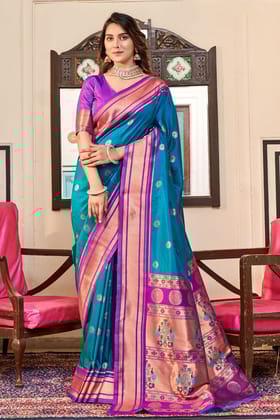 Blue Paithani Saree