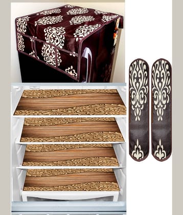 Sanraksshan PVC Floral Fridge Mat & Cover ( 40 30 ) Pack of 7 - Multicolor