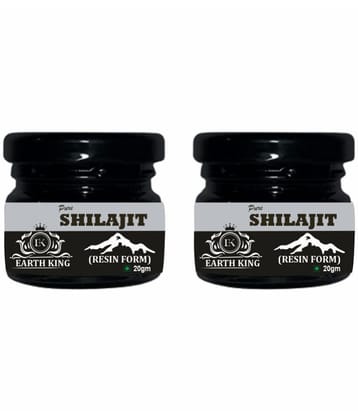 EARTH KING Pure Ayurvedic Shilajit/Shilajit Resin (Semi Liquid) - 40Gm (Pack of 2)