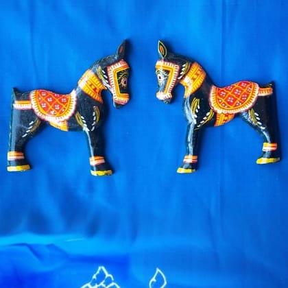 Pattachitra Black Horse Fridge Magnet