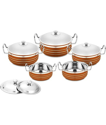 Classic Essentials - Biryani Handi (set of 5) Copper Serving Handi ( Set of 5 )