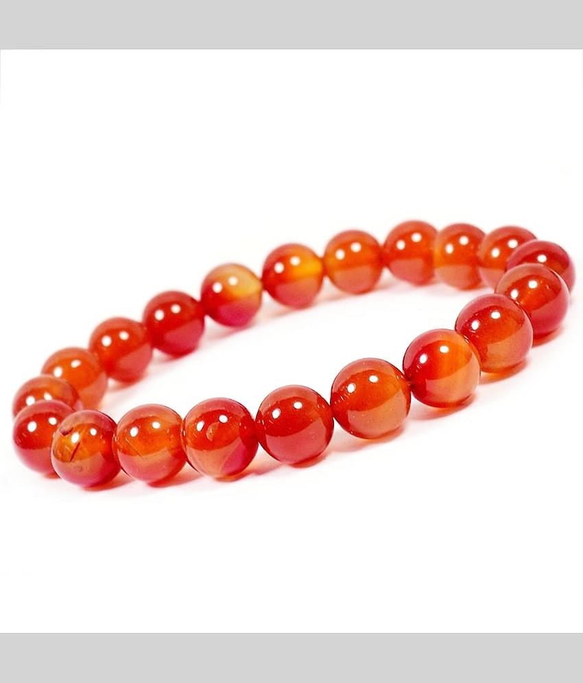 Carnelian Bracelet 8-10 mm Bead Reiki Healing and Vastu, Meditation, Protection, Energizer, Vitality / Passion Healing Bracelet for Unisex / 100% Original Carnelian Stone Guaranteed