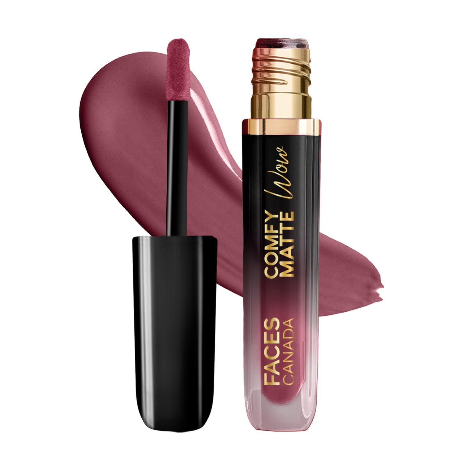 FACES CANADA Comfy Matte Wow Liquid Lipstick - Scandalous 13 (Plum) 3.8ml | One Swipe Application | Highly Pigmented | Comfortable Wear | Glides Smoothly | Long Lasting | Transferproof, Smudgeproof & Waterproof FACES CANADA Comfy Matte Wow Liquid Lipstic