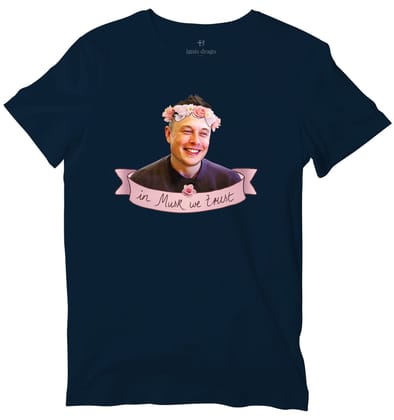 Elon Musk "In Musk We Trust" T-shirt-46 - XXL / Prussian Blue
