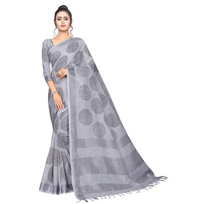 MANSVI FASHION women's linen cotton saree