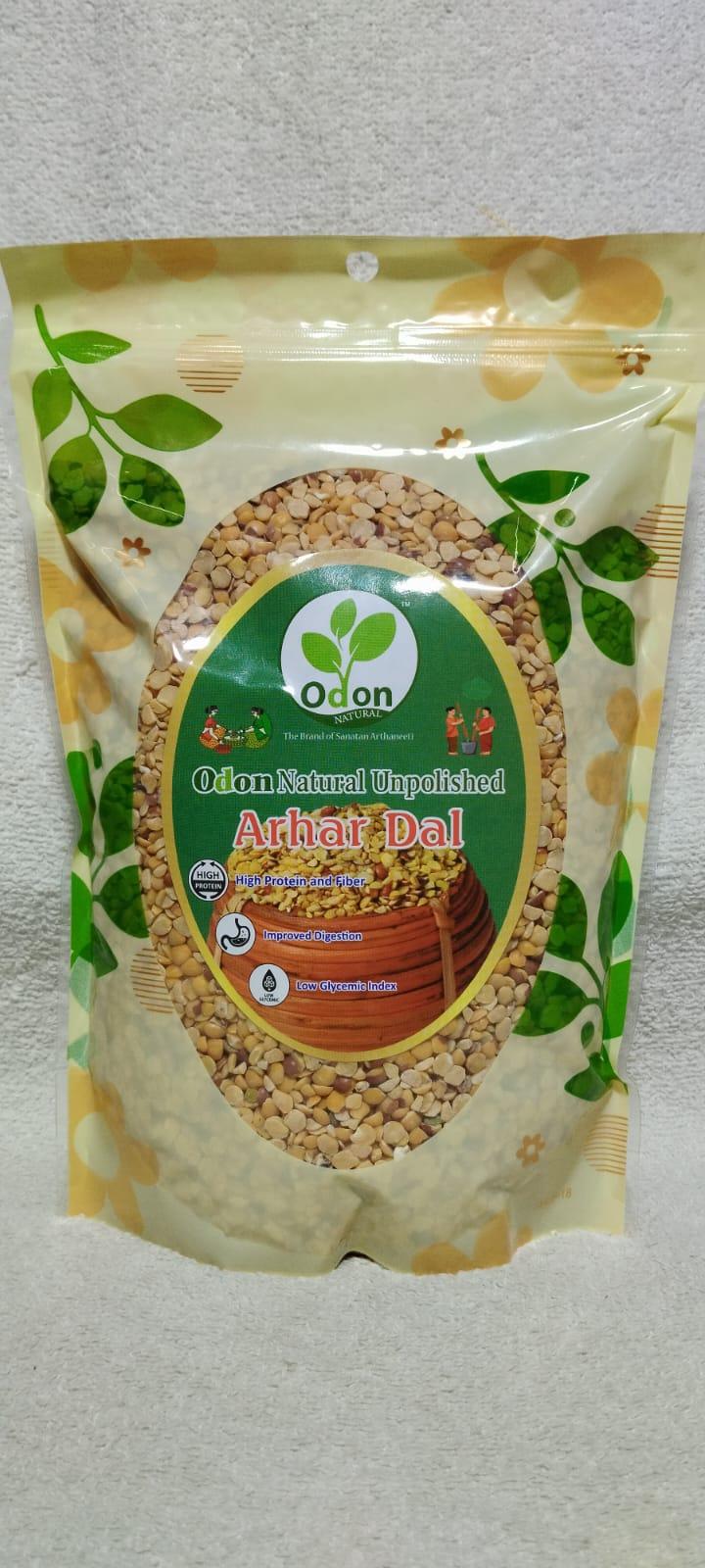 ODON NATURAL Cold Press ARHAR DAL Unpolished Non-Combustion I Hand Pounded Stone Grounded  I High Protein and Fiber -1kg