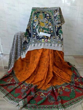 AWESOME LINEN COTTON PRINTED SAREE - 1953