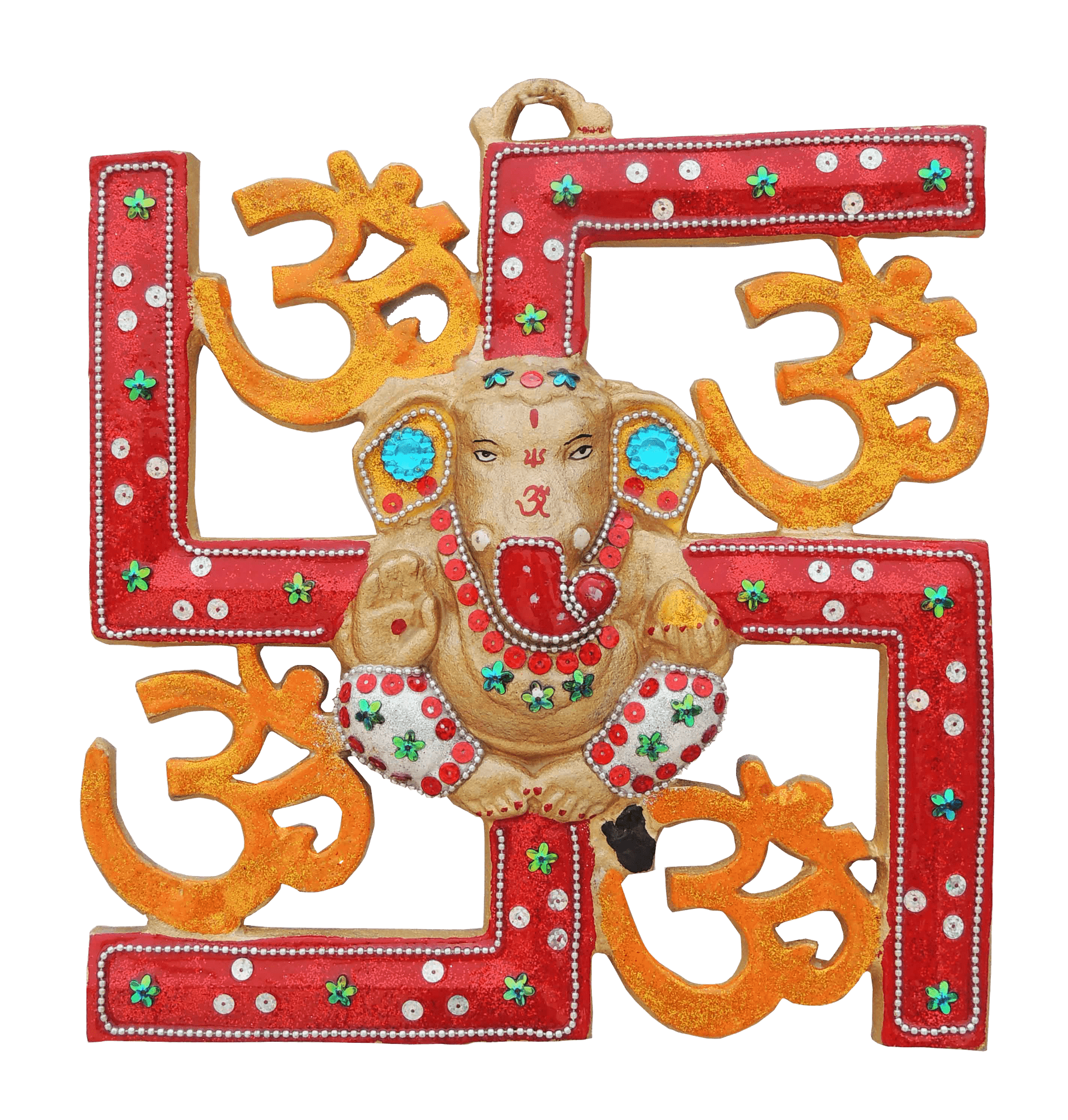 Aluminium Wall Hanging Showpiece Satya With Ganesh - 11*1*11.5 inch (AS249 C)