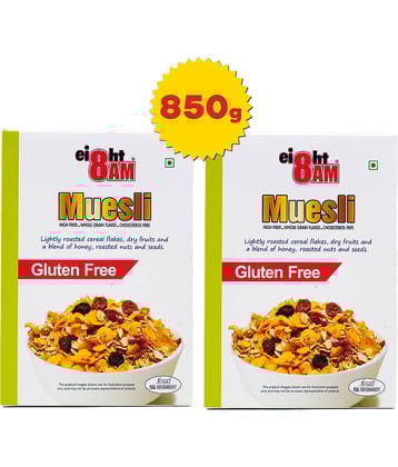8 AM Gluten Free Dry Fruits Muesli 425 gm Pack of 2
