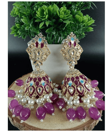 Jiyanshi fashion Purple Jhumki Earrings ( Pack of 1 )