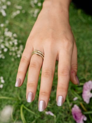 Bind Brass 2 Pair Adjustable Rings (Anti Tarnish)