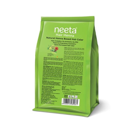 Neeta Hair Henna Powder Hair Color with 5 Herbs Natural Brown 125gm Pack of 4, Ammonia Free Hair Colour for Women & Men