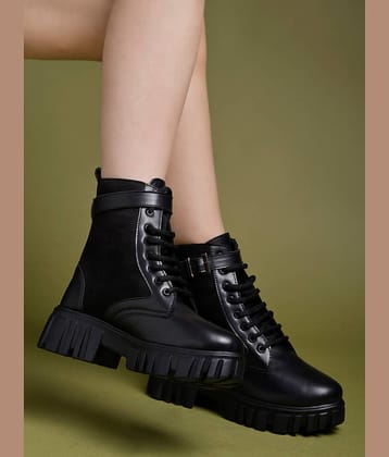 Shoetopia Black Women's Ankle Length Boots