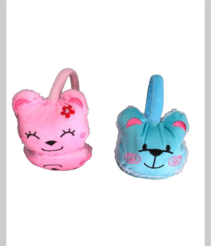 thriftkart Kids 2PC Kitty Design Winter Warm Earmuffs(Assorted Design, Pack of 2pc)