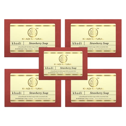 Khadi Natural Strawberry Soap Combo Pack Of 5 – 125gm Each