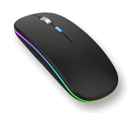 Wireless Bluetooth RGB Mouse, Rechargeable Ultra Silent Slim Design with LED Backlit for PC, Laptop, and Gaming Wireless Bluetooth RGB Mouse, Rechargeable Ultra Silent Slim Design with LED Backlit for PC, Laptop, and Gaming