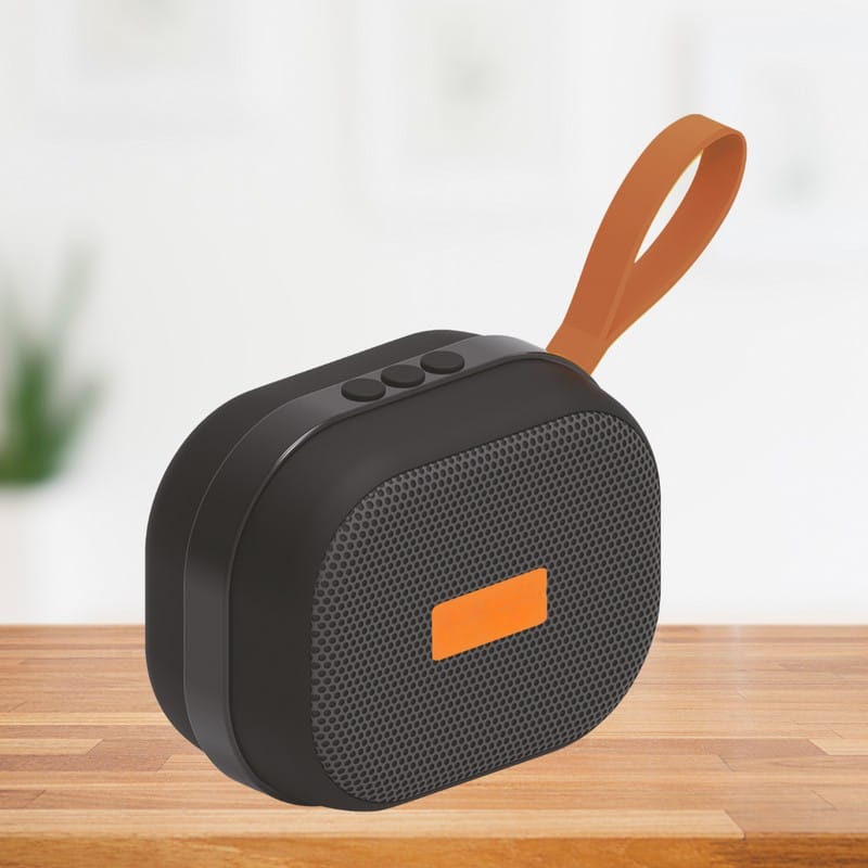 Stylish Portable Bluetooth Speaker with Carry Strap - Compact Design, Big Sound Color - Black