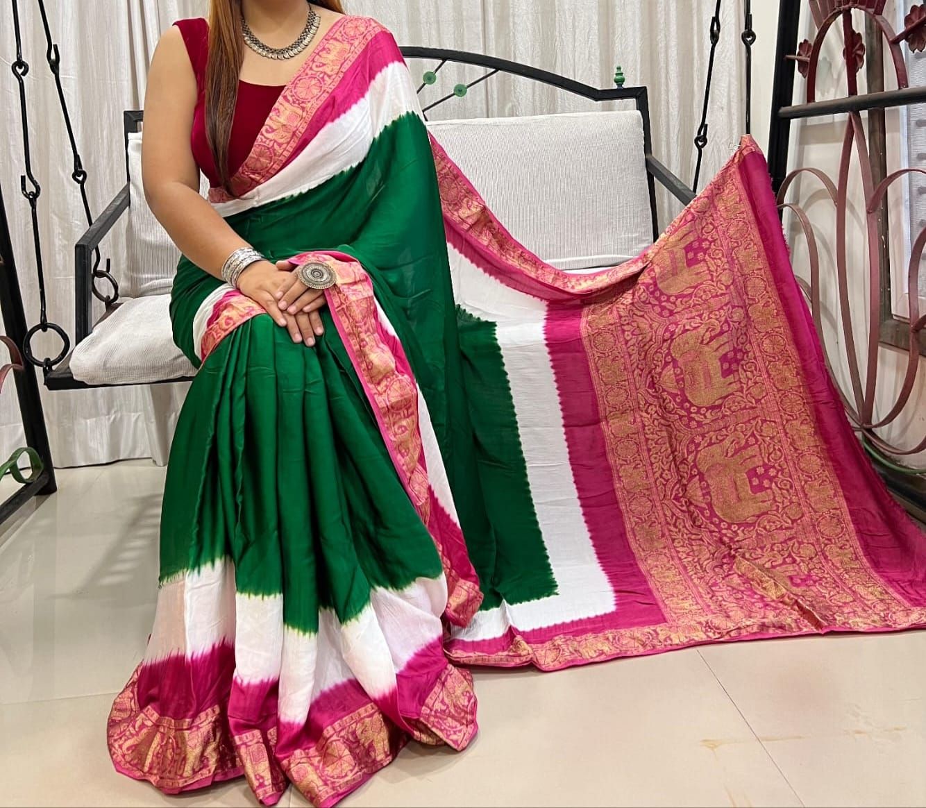 Zari Border Modal Silk Style 18-Zari Border