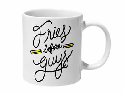 Multicolor Fries Before Guys Simple Ceramic Mug