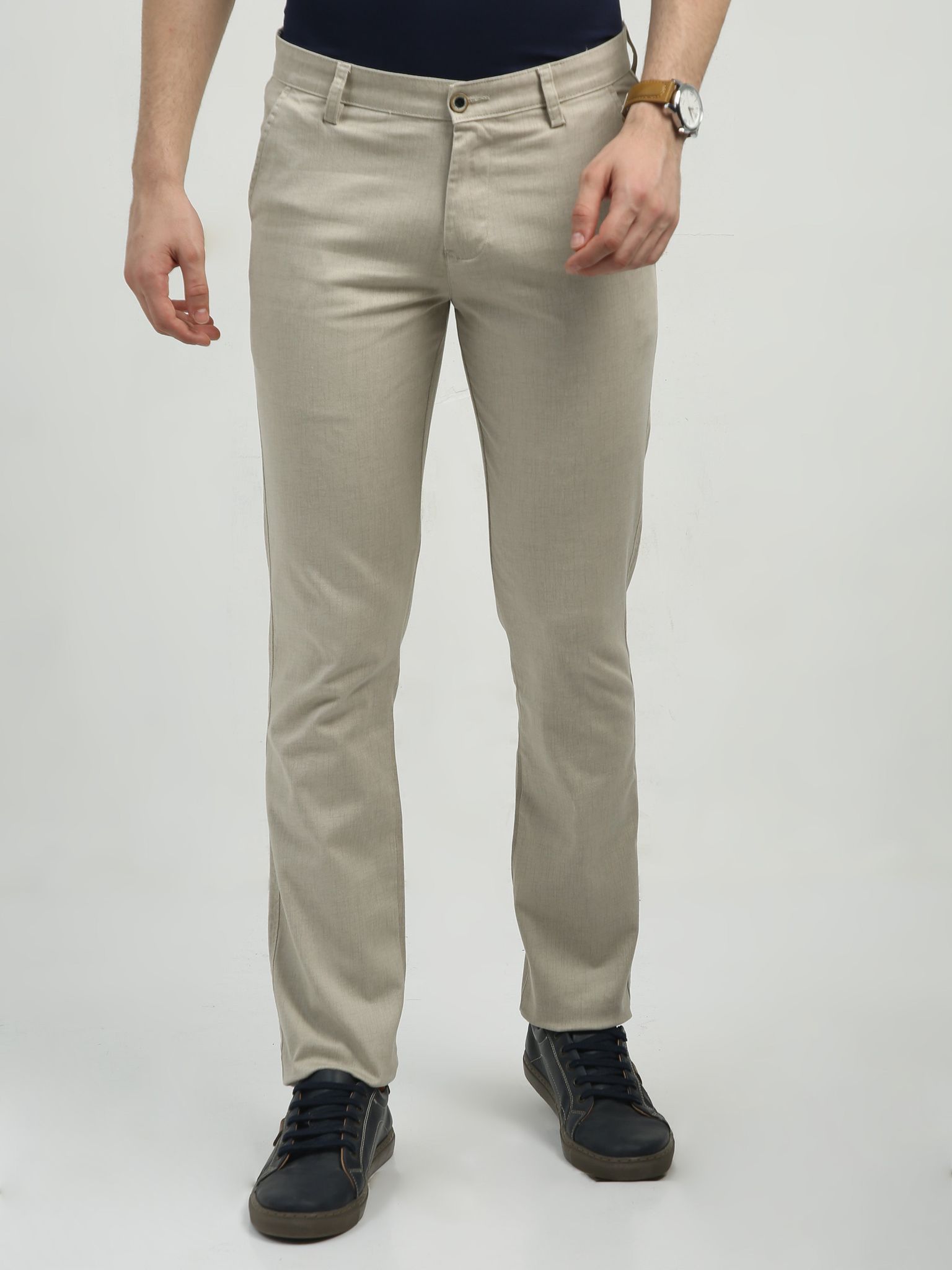 Classic Polo Men's Chiseled Fit Cotton Trousers | TBO2-30 C-BEG-CF-LY